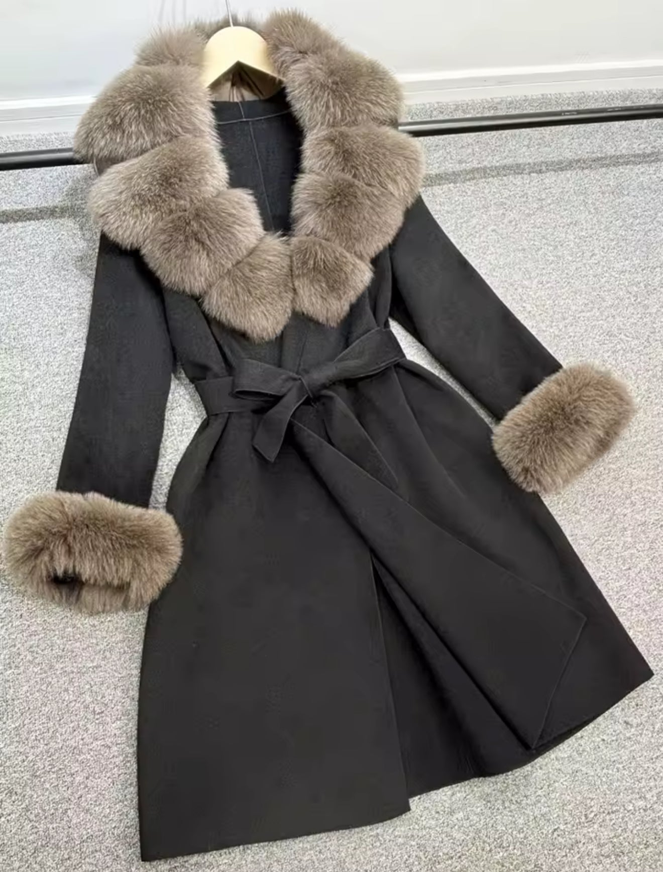 Long Coat with Fox Fur