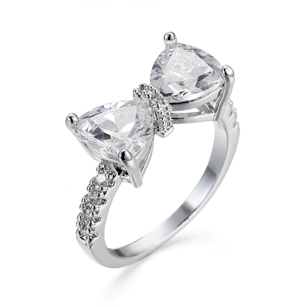 Elegant Zircon Bow Ring