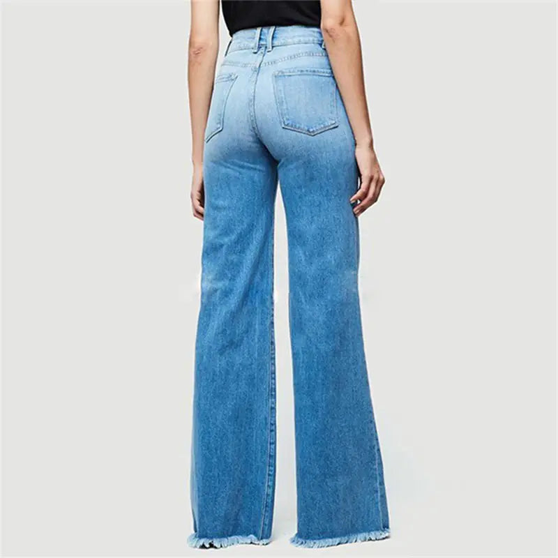 Elegant High Waist Flared Jeans