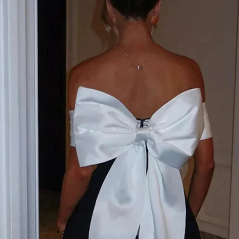 Chic Bow-Tie Neckline Dress