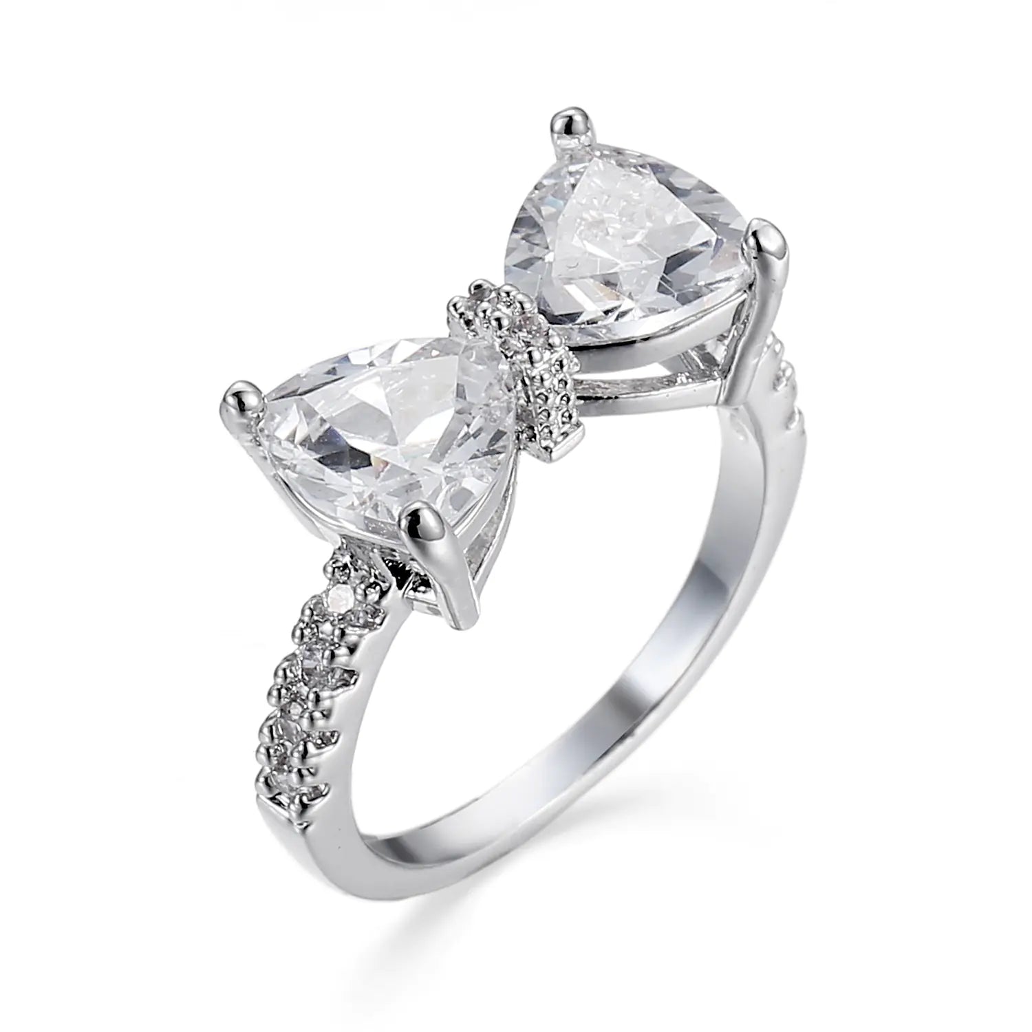 Elegant Zircon Bow Ring
