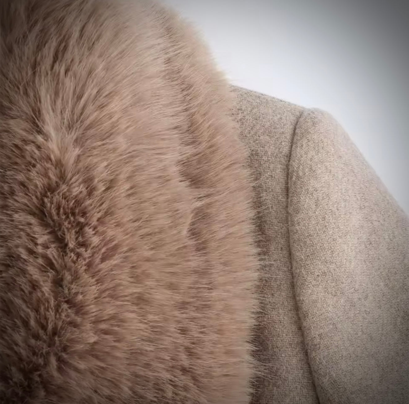 Women's Belt Warm Fur Collar Coat Flip Collar Pocket Button Decoration Autumn/Winter New Women's Wear