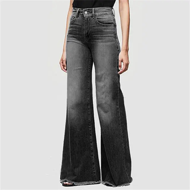 Elegant High Waist Flared Jeans