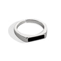 Elegant Sterling Black Geometric Ring