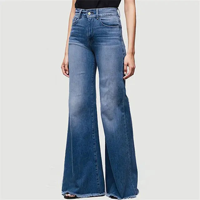 Elegant High Waist Flared Jeans