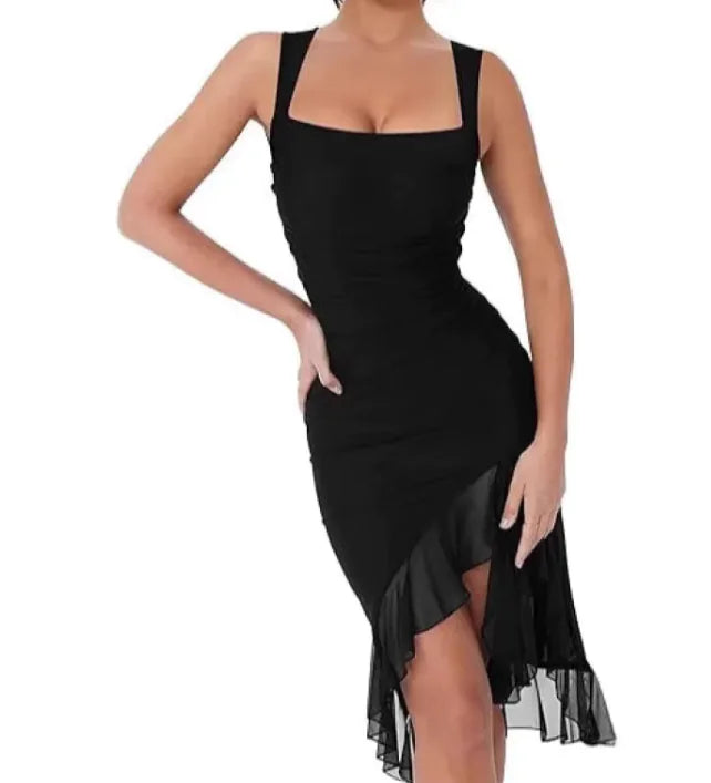 Stylish Slim-Fit Mesh Dress
