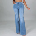 Women's Stylish Folded Bell-Bottom Jeans