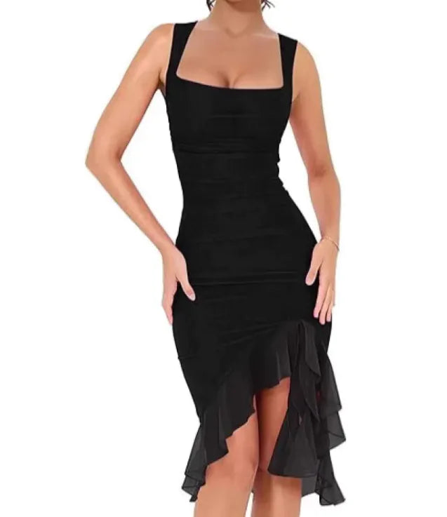 Stylish Slim-Fit Mesh Dress