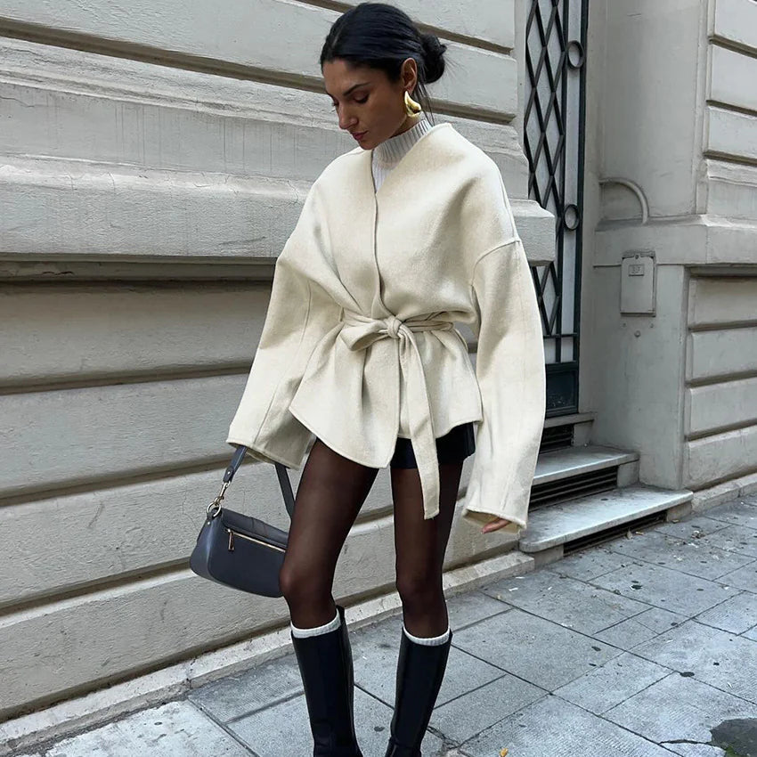 Elegant Cinch Waist Coat