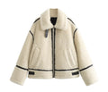 Women's Loose Lapel Faux Fur Wool Coat
