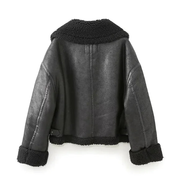 Elegant Long Sleeve Fur Jacket