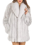 Luxurious Fox Fur Collared Coat for Women