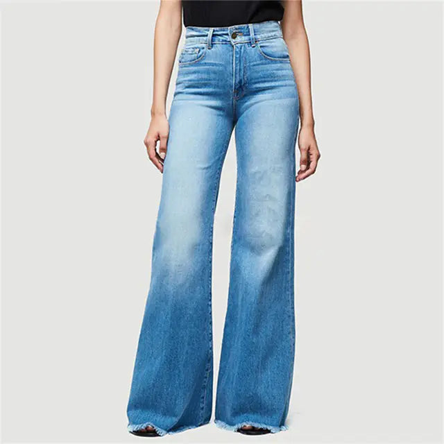 Elegant High Waist Flared Jeans