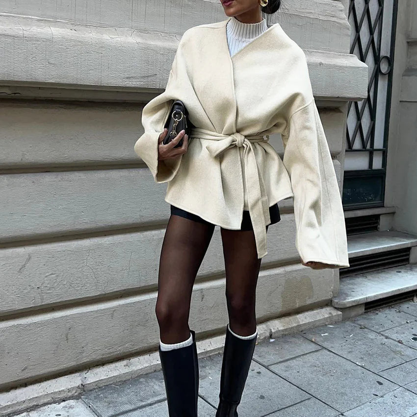 Elegant Cinch Waist Coat